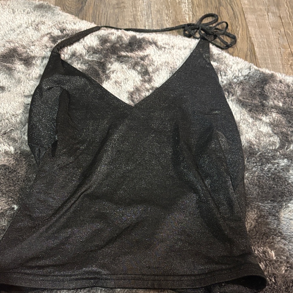 Elegant Black Halter Top